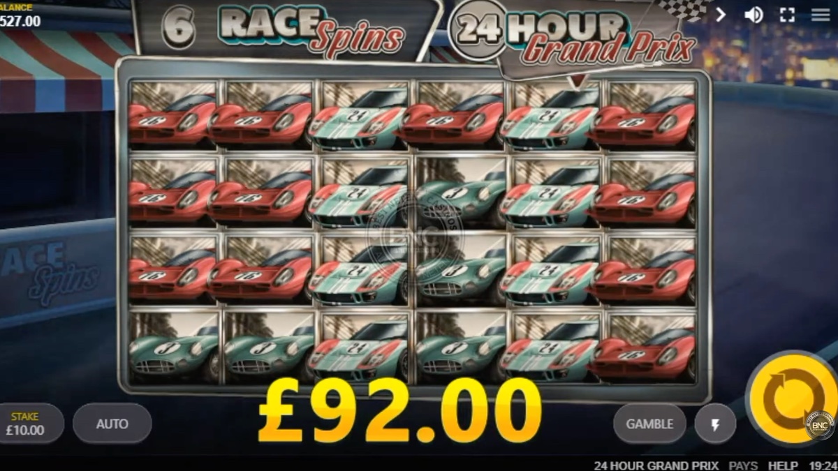 24 Hour Grand Prixスロットレビュー、機能やボーナスRTPについて